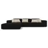 Image de Canapé d'angle gauche 4 places en tissu velours noir