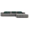 Image de Canapé d'angle droit 4 places en tissu velours gris clair