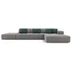 Image de Canapé d'angle droit 5 places en tissu velours gris clair