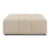 Image de Pouf en tissu velours beige clair