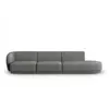 Image de Canapé modulable droit 4 places en tissu chenille gris foncé