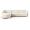 Image de Canapé d'angle gauche modulable 4 places en tissu chenille beige clair