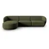Image de Canapé d'angle gauche modulable 4 places en tissu chenille vert chiné