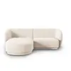 Image de Canapé d'angle gauche modulable 3 places en tissu chenille beige clair