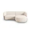 Image de Canapé d'angle droit modulable 3 places en tissu chenille beige clair