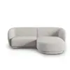 Image de Canapé d'angle droit modulable 3 places en tissu chenille argent chiné
