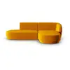 Image de Canapé d'angle droit modulable 4 places en velours jaune