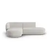 Image de Canapé d'angle modulable gauche 4 places tissu chenille argent chiné