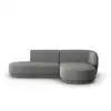 Image de Canapé d'angle droit modulable 4 places en tissu chenille gris foncé