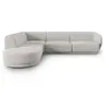 Image de Canapé d'angle gauche 5 places en tissu chenille argent chiné