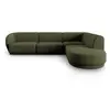 Image de Canapé d'angle droit 5 places en tissu chenille vert chiné