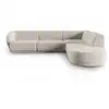 Image de Canapé d'angle droit modulable 5 places en velours beige