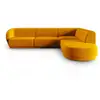 Image de Canapé d'angle droit modulable 5 places en velours jaune