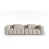 Image de Canapé modulable 5 places en tissu structurel le sable