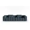 Image de Canapé modulable 5 places en tissu structurel bleu foncé
