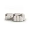 Image de Canapé d'angle droit modulable 3 places en tissu structurel beige