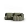 Image de Canapé d'angle modulable 3 places tissu structurel vert olive foncé
