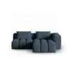 Image de Canapé d'angle droit modulable 3 places en tissu structurel bleu foncé