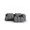 Image de Canapé d'angle droit modulable 3 places en tissu structurel gris