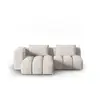Image de Canapé d'angle gauche modulable 3 places en tissu structurel beige