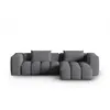 Image de Canapé d'angle droit modulable 3 places en tissu structurel gris