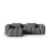 Image de Canapé d'angle gauche modulable 3 places en tissu structurel gris