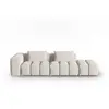 Image de Canapé modulable droit 3 places en tissu structurel beige