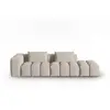 Image de Canapé modulable droit 3 places en tissu structurel le sable