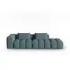 Image de Canapé modulable droit 3 places en tissu structurel bleu clair