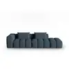 Image de Canapé modulable droit 3 places en tissu structurel bleu foncé