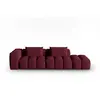 Image de Canapé modulable droit 3 places en tissu structurel bordeaux