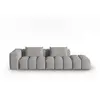 Image de Canapé modulable droit 3 places en tissu structurel beige foncé