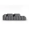 Image de Canapé modulable droit 3 places en tissu structurel gris
