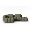 Image de Canapé d'angle modulable 4 places tissu structurel vert olive foncé
