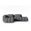 Image de Canapé d'angle gauche modulable 4 places en tissu structurel gris