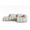 Image de Canapé d'angle droit modulable 4 places en tissu structurel beige