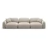 Image de Canapé modulable 4 places en velours beige foncé