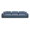 Image de Canapé modulable 4 places en velours blue jeans