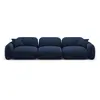 Image de Canapé modulable 4 places en velours bleu foncé