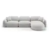Image de Canapé d'angle droit modulable 4 places en velours gris clair