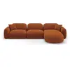 Image de Canapé d'angle droit modulable 4 places en velours terracotta