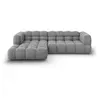 Image de Canapé d'angle gauche modulable 4 places en velours gris clair