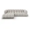 Image de Canapé d'angle gauche modulable 4 places en velours beige clair