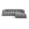 Image de Canapé d'angle droit modulable 4 places en velours gris clair