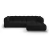Image de Canapé d'angle droit modulable 4 places en velours noir