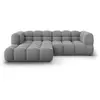 Image de Canapé d'angle gauche modulable 3 places en velours gris clair