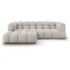 Image de Canapé d'angle gauche modulable 3 places en velours beige clair