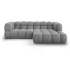 Image de Canapé d'angle droit modulable 3 places en velours gris clair