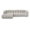 Image de Canapé d'angle gauche modulable 4 places en velours beige clair