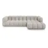 Image de Canapé d'angle droit modulable 4 places en velours beige clair
